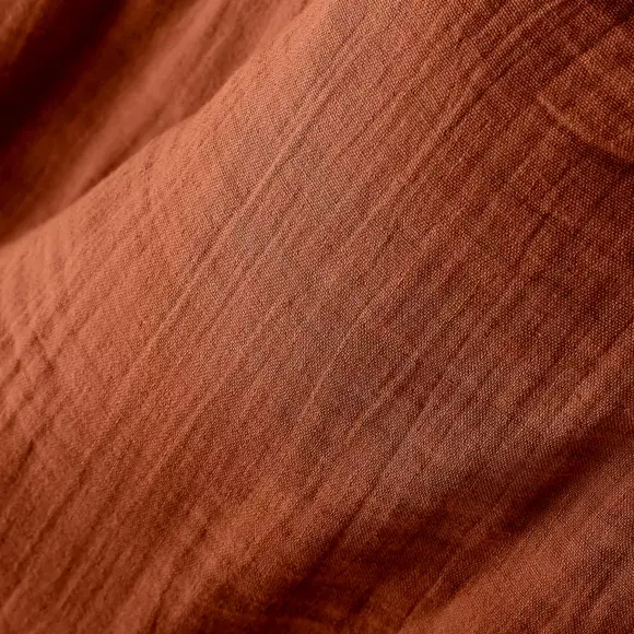 Eminza Taie D'oreiller Carrée Gaze De Coton (80 X 80 Cm) Gaïa Terracotta