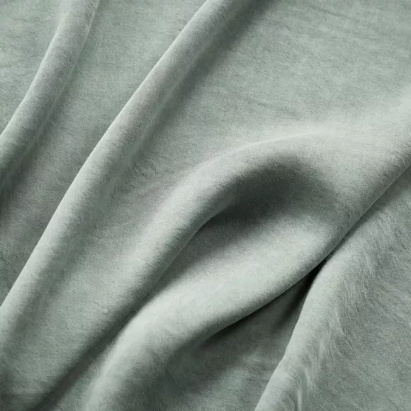 Eminza Taie D'oreiller Carrée Lyocell Tencel™ Lavé (63 X 63 Cm) Olivia Vert Eucalyptus