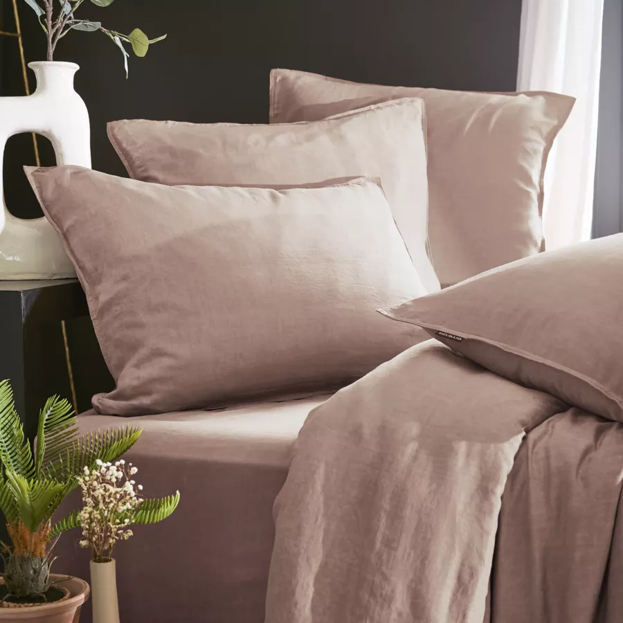 Eminza Taie D'oreiller Carrée Lyocell Tencel™ Lavé (63 X 63 Cm) Olivia Rose Blush