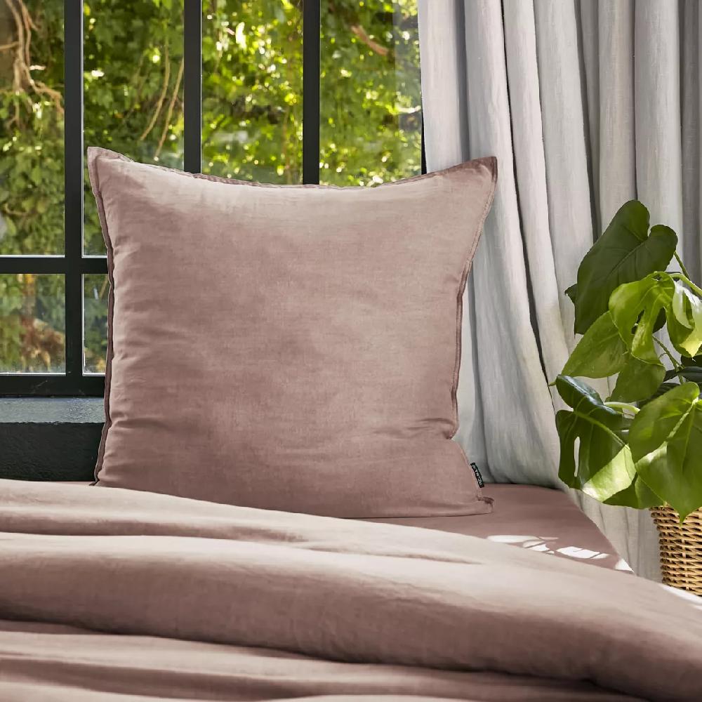 eminza Taie d'oreiller carrée lyocell Tencel™ lavé (63 x 63 cm) Olivia Rose blush