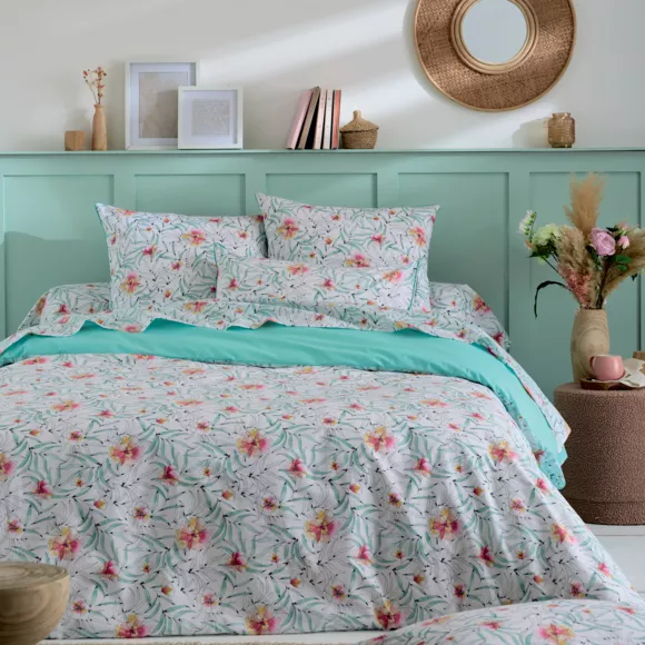Eminza Taie D'oreiller Carrée Percale De Coton (65 X 65 Cm) Roxane Multicolore