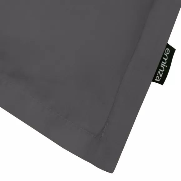 Eminza Taie D'oreiller Carrée Percale De Coton (65 X 65 Cm) Cali Gris Anthracite