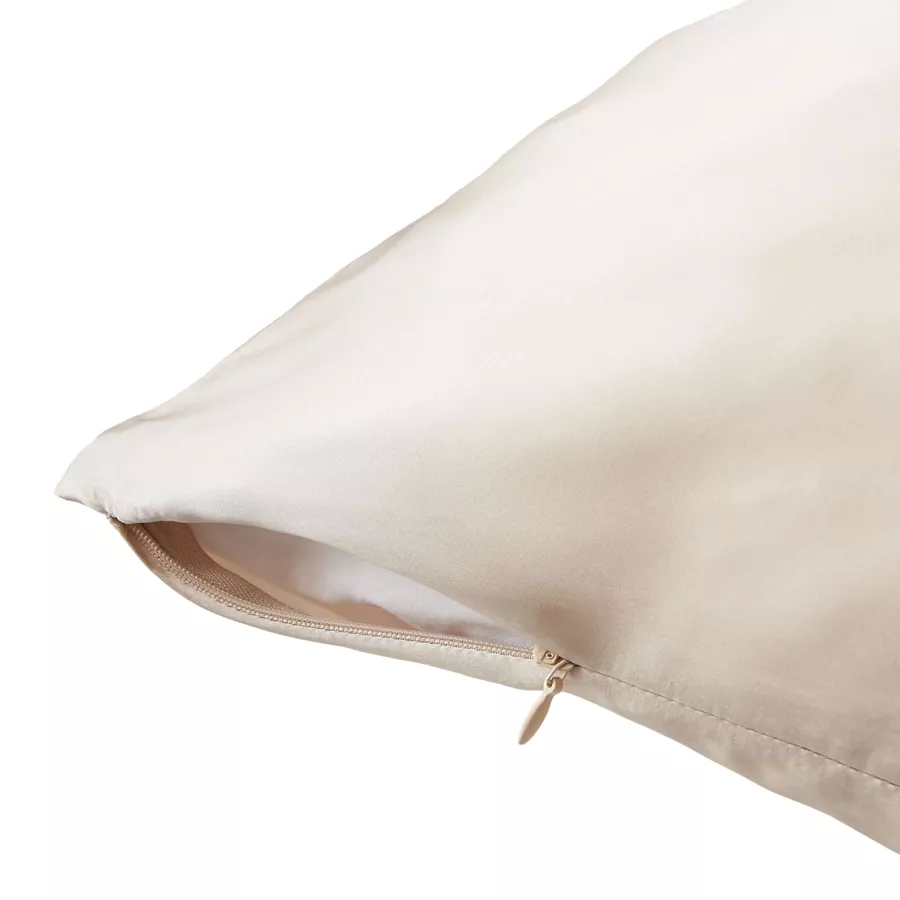 Eminza Taie D'oreiller Carrée Soie De Mûrier (63 X 63 Cm) Mizuki Beige Pampa