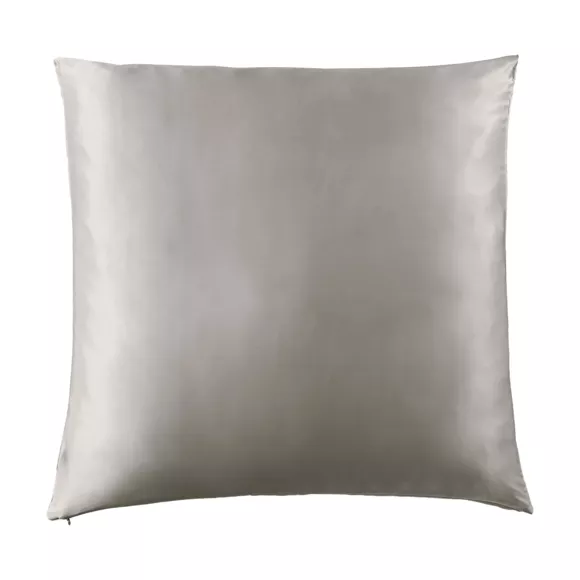 Eminza Taie D'oreiller Carrée Soie De Mûrier (80 X 80 Cm) Mizuki Gris Clair