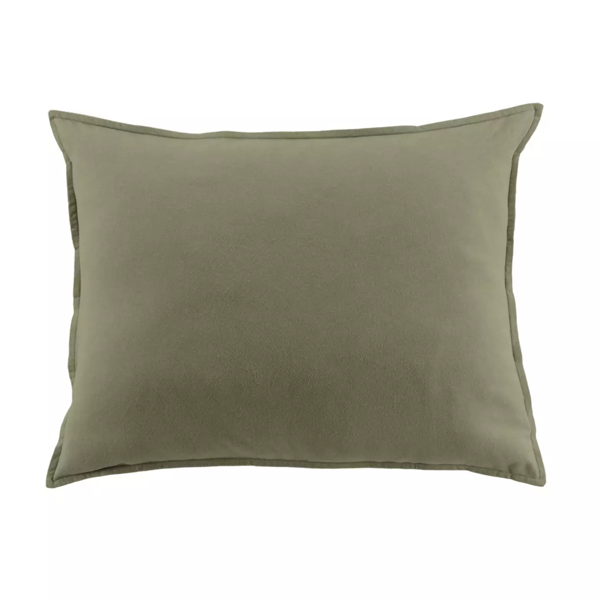eminza Taie d'oreiller rectangulaire flanelle de coton (50 x 70 cm) Théa Vert romarin