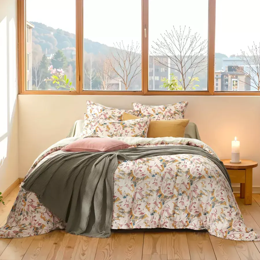 Eminza Taie D'oreiller Rectangulaire Gaze De Coton (50 X 70 Cm) April Multicolore