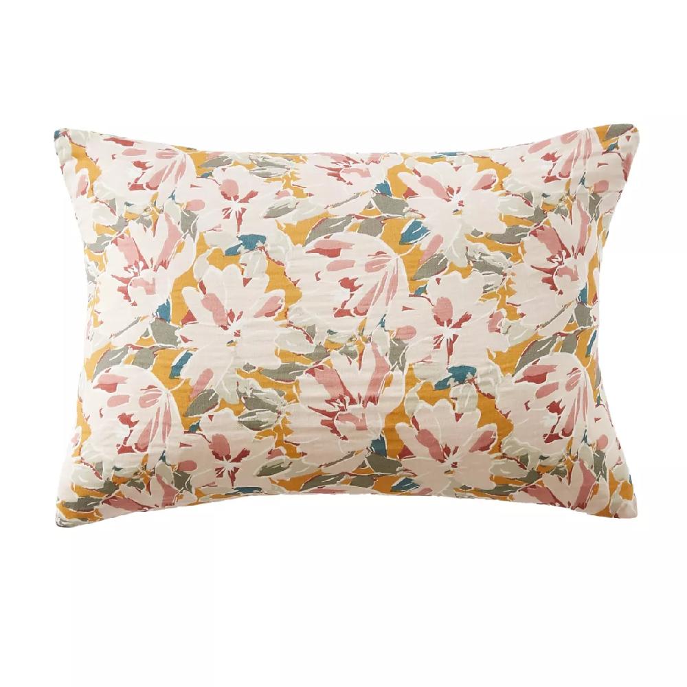 eminza Taie d'oreiller rectangulaire gaze de coton (50 x 70 cm) April Multicolore
