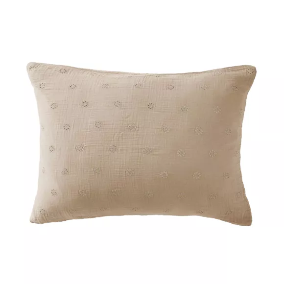 Eminza Taie D'oreiller Rectangulaire Gaze De Coton (50 X 70 Cm) Gaïa Boho Ficelle