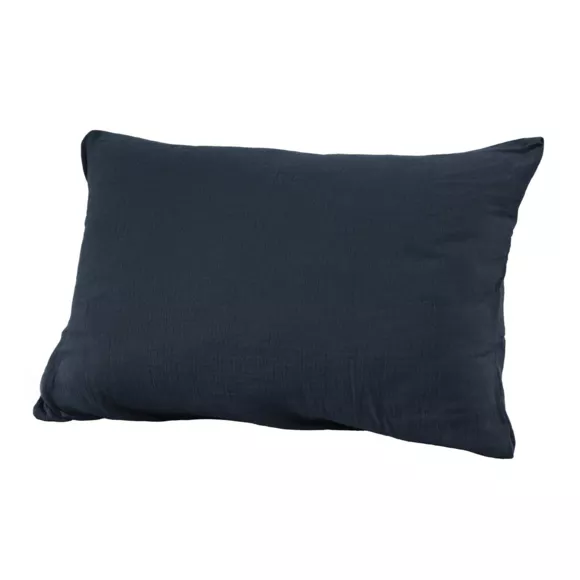 Eminza Taie D'oreiller Rectangulaire Gaze De Coton (50 X 70 Cm) Gaïa Bleu Nuit