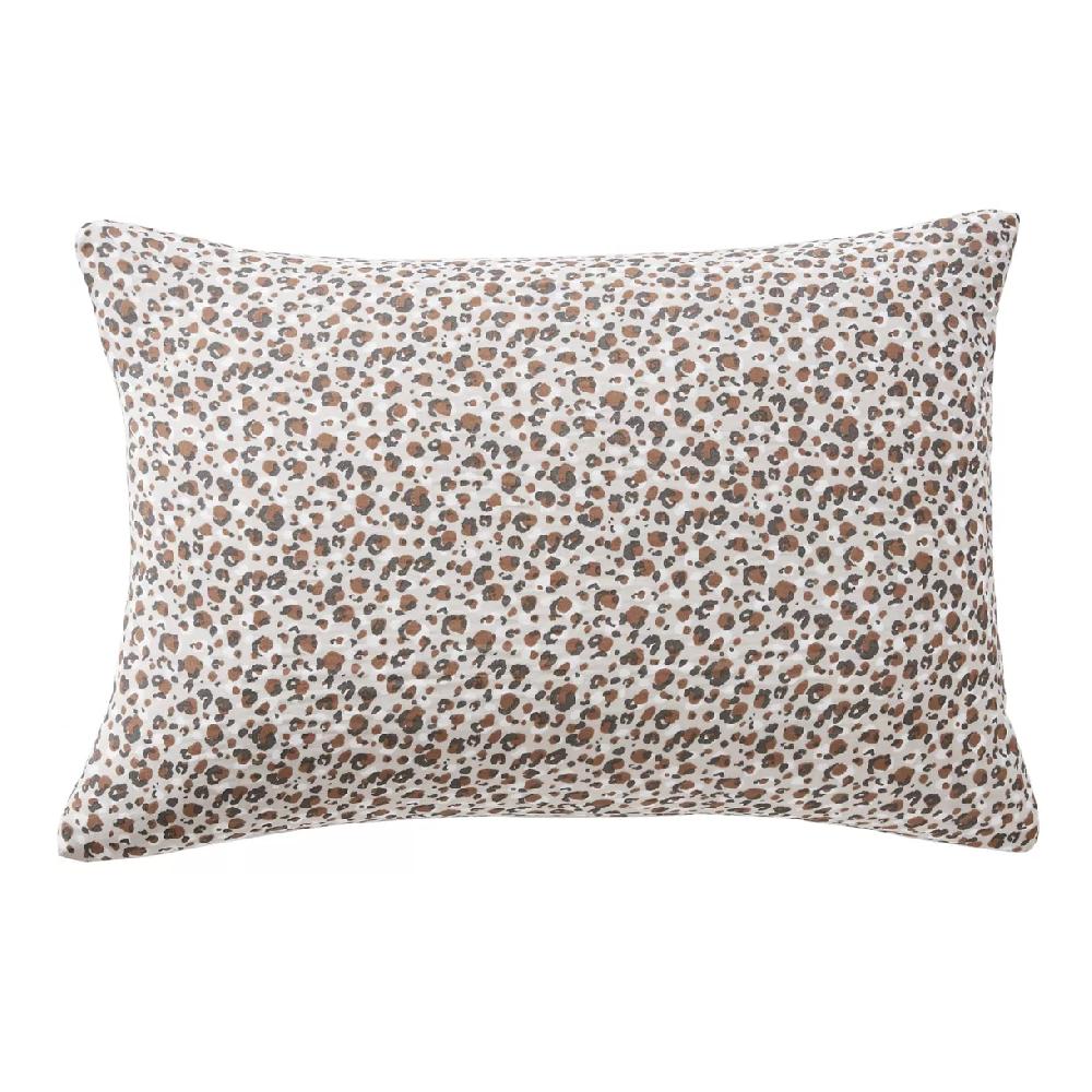 eminza Taie d'oreiller rectangulaire gaze de coton (50 x 70 cm) Rosa Marron