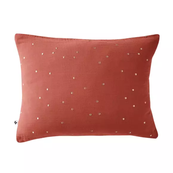 Eminza Taie D'oreiller Rectangulaire Gaze De Coton (50 X 70 Cm) Gaïa Chic Terracotta