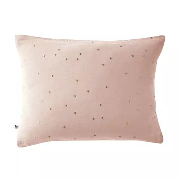 Eminza Taie D'oreiller Rectangulaire Gaze De Coton (50 X 70 Cm) Gaïa Chic Rose Poudré