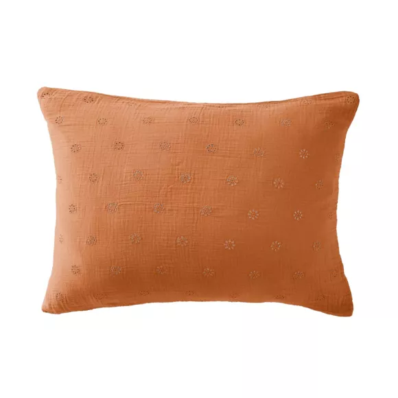 Eminza Taie D'oreiller Rectangulaire Gaze De Coton (50 X 70 Cm) Gaïa Boho Abricot