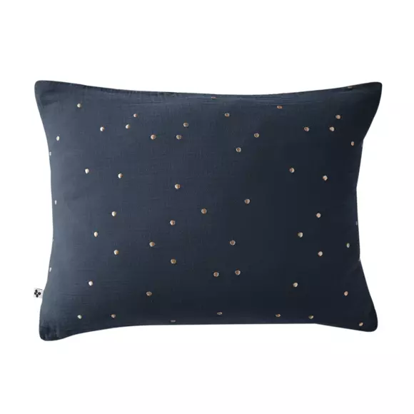Eminza Taie D'oreiller Rectangulaire Gaze De Coton (50 X 70 Cm) Gaïa Chic Bleu Nuit