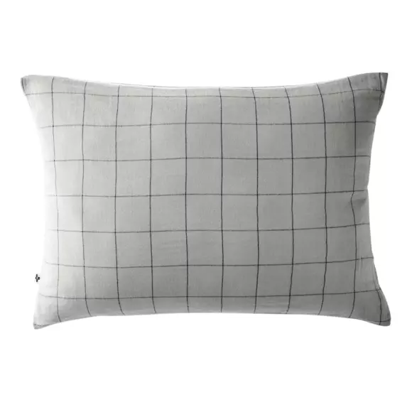 Eminza Taie D'oreiller Rectangulaire Gaze De Coton (50 X 70 Cm) Gaïa Match Gris Nuage