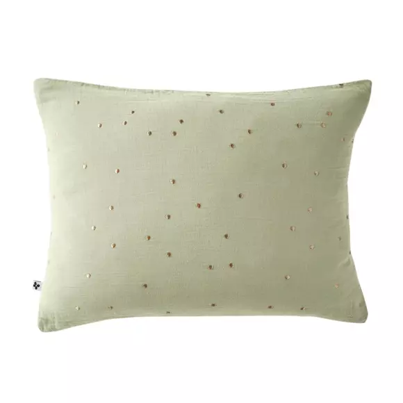 Eminza Taie D'oreiller Rectangulaire Gaze De Coton (50 X 70 Cm) Gaïa Chic Vert Tilleul