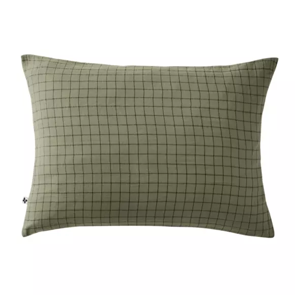Eminza Taie D'oreiller Rectangulaire Gaze De Coton (50 X 70 Cm) Gaïa Mix Vert Romarin