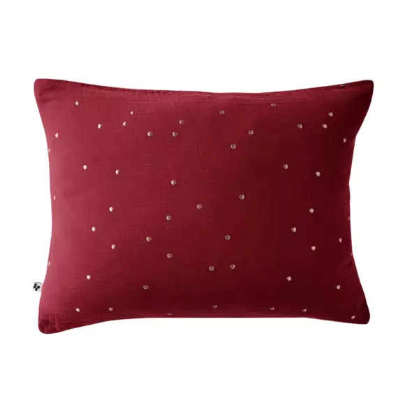 Eminza Taie D'oreiller Rectangulaire Gaze De Coton (50 X 70 Cm) Gaïa Chic Lie De Vin