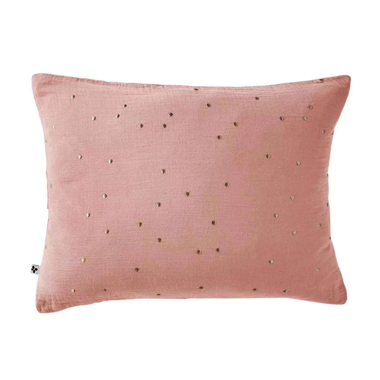eminza Taie d'oreiller rectangulaire gaze de coton (50 x 70 cm) Gaïa Chic Rose pêche