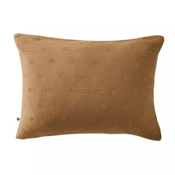 Eminza Taie D'oreiller Rectangulaire Gaze De Coton (50 X 70 Cm) Gaïa Boho Camel