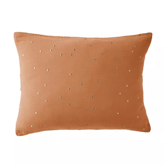Eminza Taie D'oreiller Rectangulaire Gaze De Coton (50 X 70 Cm) Gaïa Chic Abricot