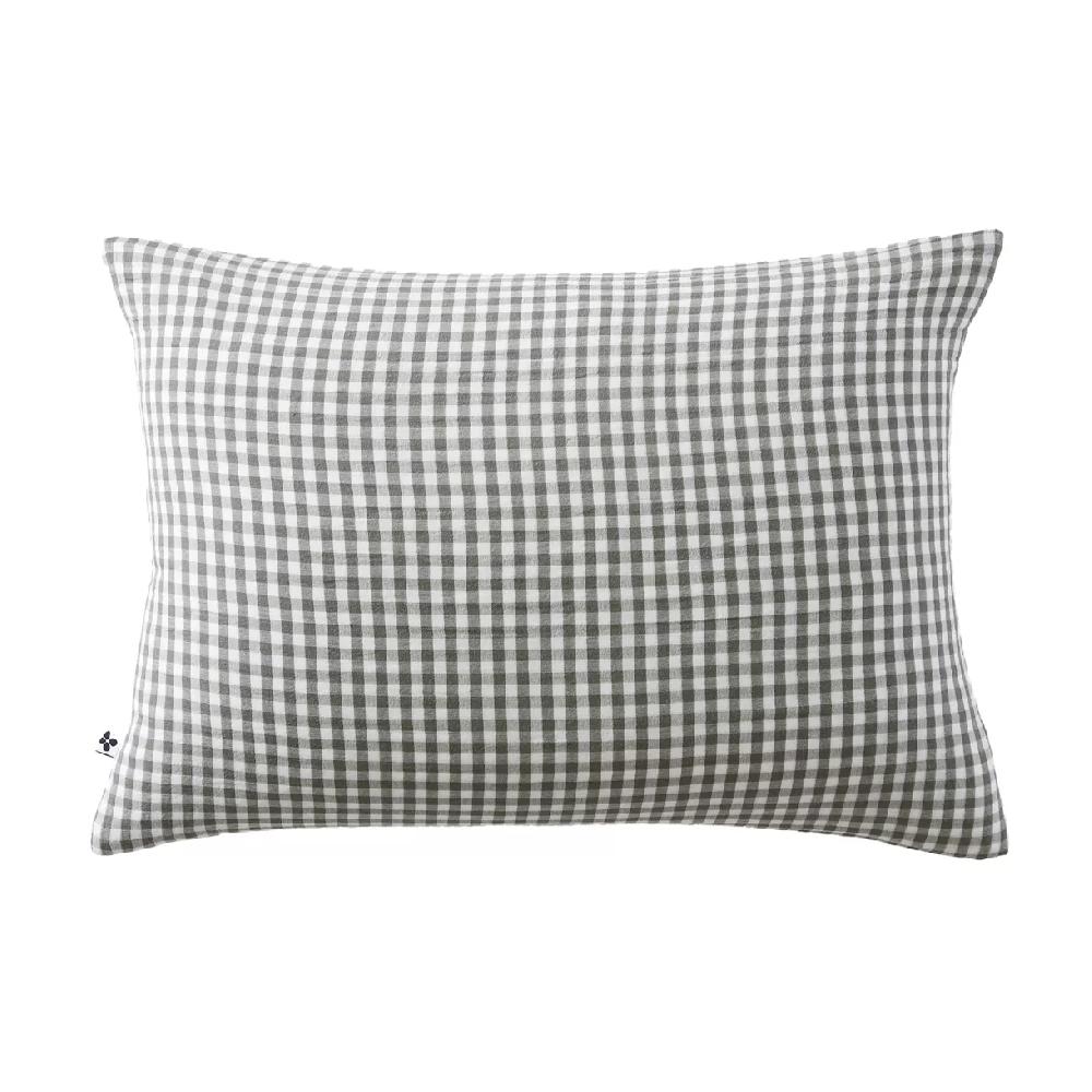 eminza Taie d'oreiller rectangulaire gaze de coton (50 x 70 cm) Vickie Vert romarin
