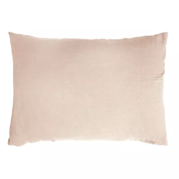 Eminza Taie D'oreiller Rectangulaire Gaze De Coton (50 X 70 Cm) Gaïa Rose Poudré