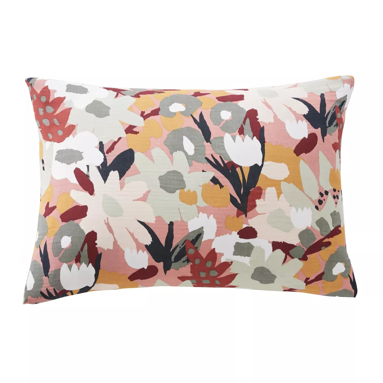 eminza Taie d'oreiller rectangulaire gaze de coton (50 x 70 cm) Azel Multicolore