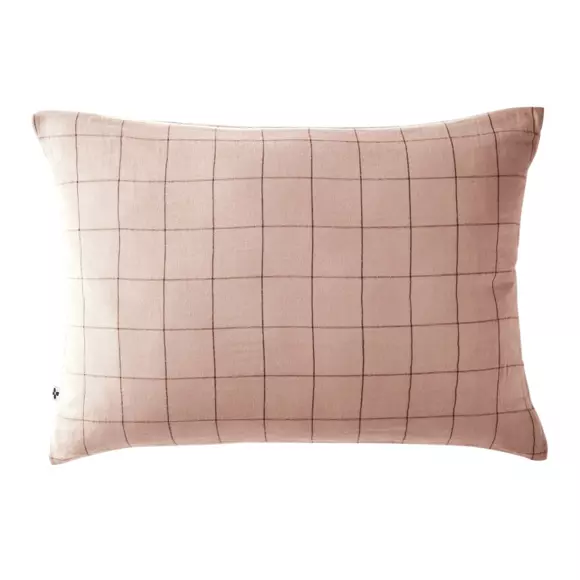 Eminza Taie D'oreiller Rectangulaire Gaze De Coton (50 X 70 Cm) Gaïa Match Rose Poudré