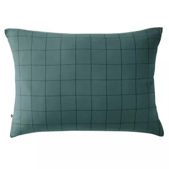 Eminza Taie D'oreiller Rectangulaire Gaze De Coton (50 X 70 Cm) Gaïa Match Bleu Canard