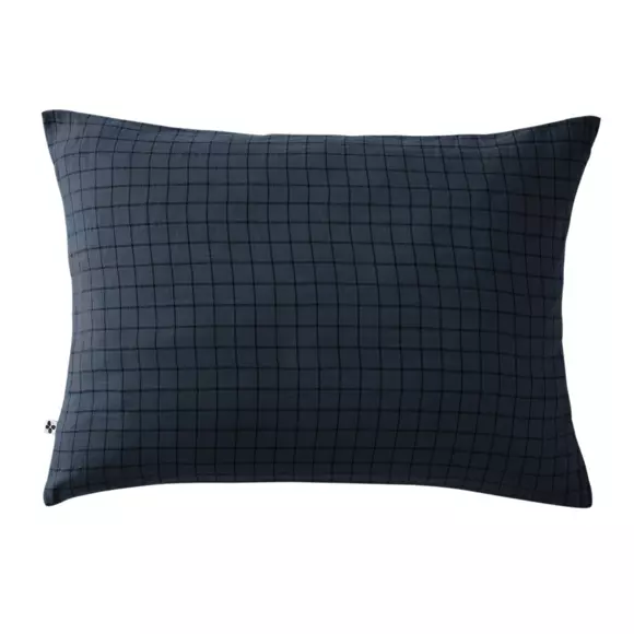 Eminza Taie D'oreiller Rectangulaire Gaze De Coton (50 X 70 Cm) Gaïa Mix Bleu Nuit