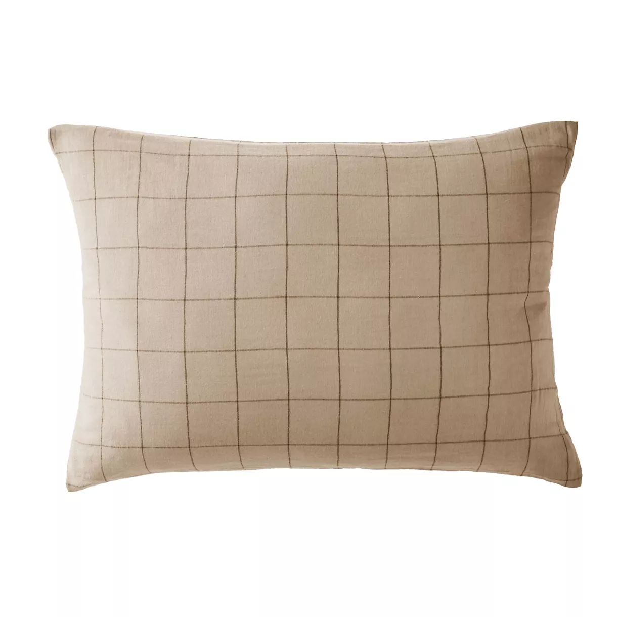 eminza Taie d'oreiller rectangulaire gaze de coton (50 x 70 cm) Gaïa Match Ficelle