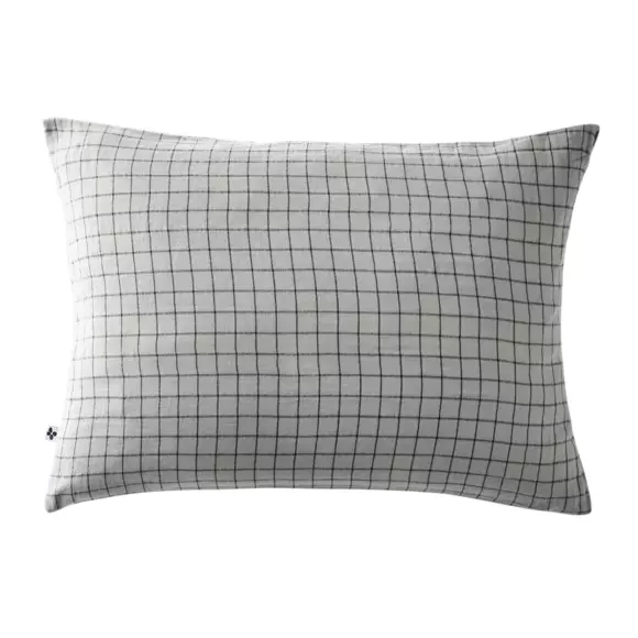 Eminza Taie D'oreiller Rectangulaire Gaze De Coton (50 X 70 Cm) Gaïa Mix Gris Nuage