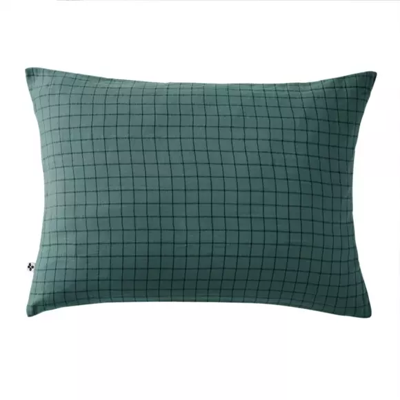 Eminza Taie D'oreiller Rectangulaire Gaze De Coton (50 X 70 Cm) Gaïa Mix Bleu Canard
