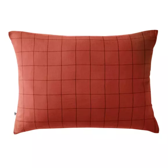 Eminza Taie D'oreiller Rectangulaire Gaze De Coton (50 X 70 Cm) Gaïa Match Terracotta