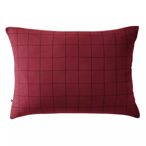 Eminza Taie D'oreiller Rectangulaire Gaze De Coton (50 X 70 Cm) Gaïa Match Lie De Vin