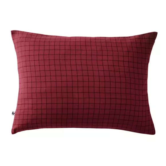 Eminza Taie D'oreiller Rectangulaire Gaze De Coton (50 X 70 Cm) Gaïa Mix Lie De Vin