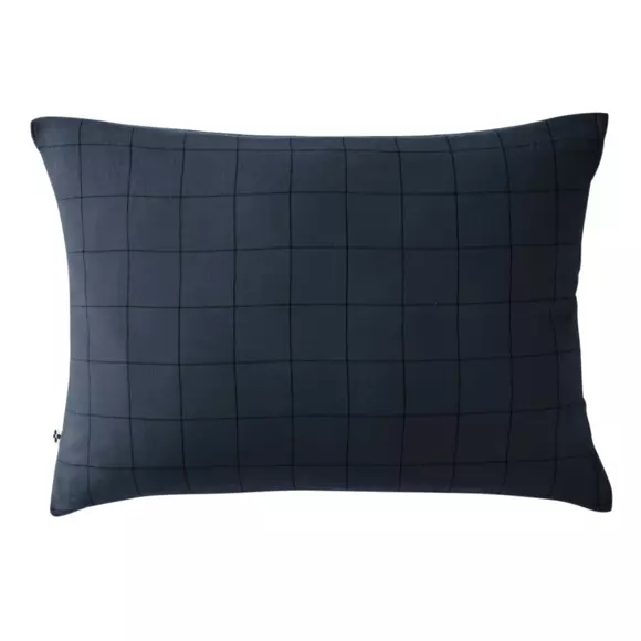 Eminza Taie D'oreiller Rectangulaire Gaze De Coton (50 X 70 Cm) Gaïa Match Bleu Nuit