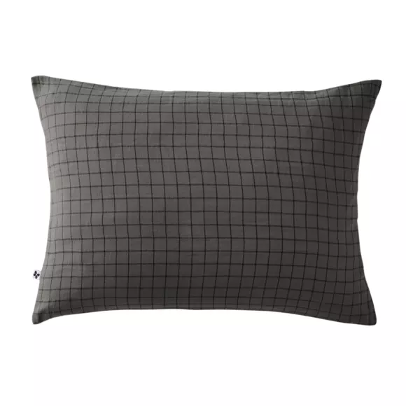 Eminza Taie D'oreiller Rectangulaire Gaze De Coton (50 X 70 Cm) Gaïa Mix Gris Granit