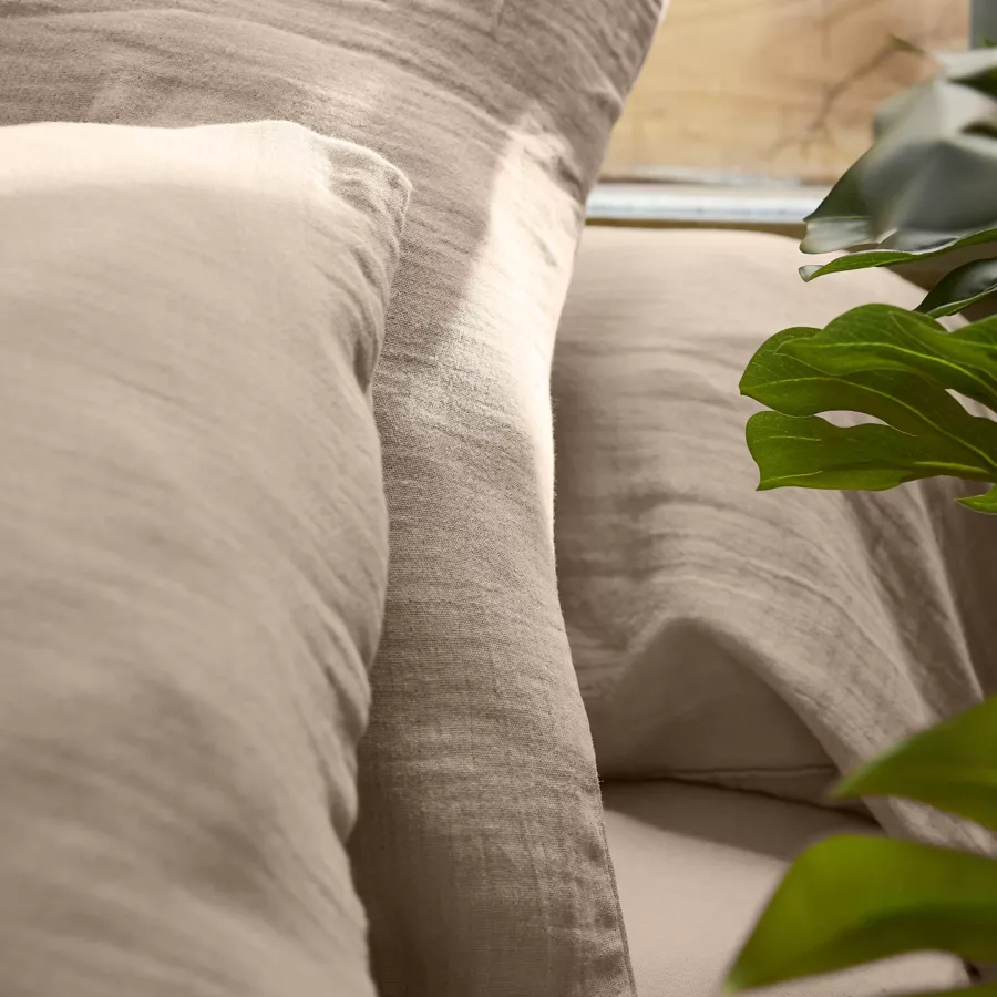 Eminza Taie D'oreiller Rectangulaire Gaze De Coton (50 X 80 Cm) Gaïa Ficelle