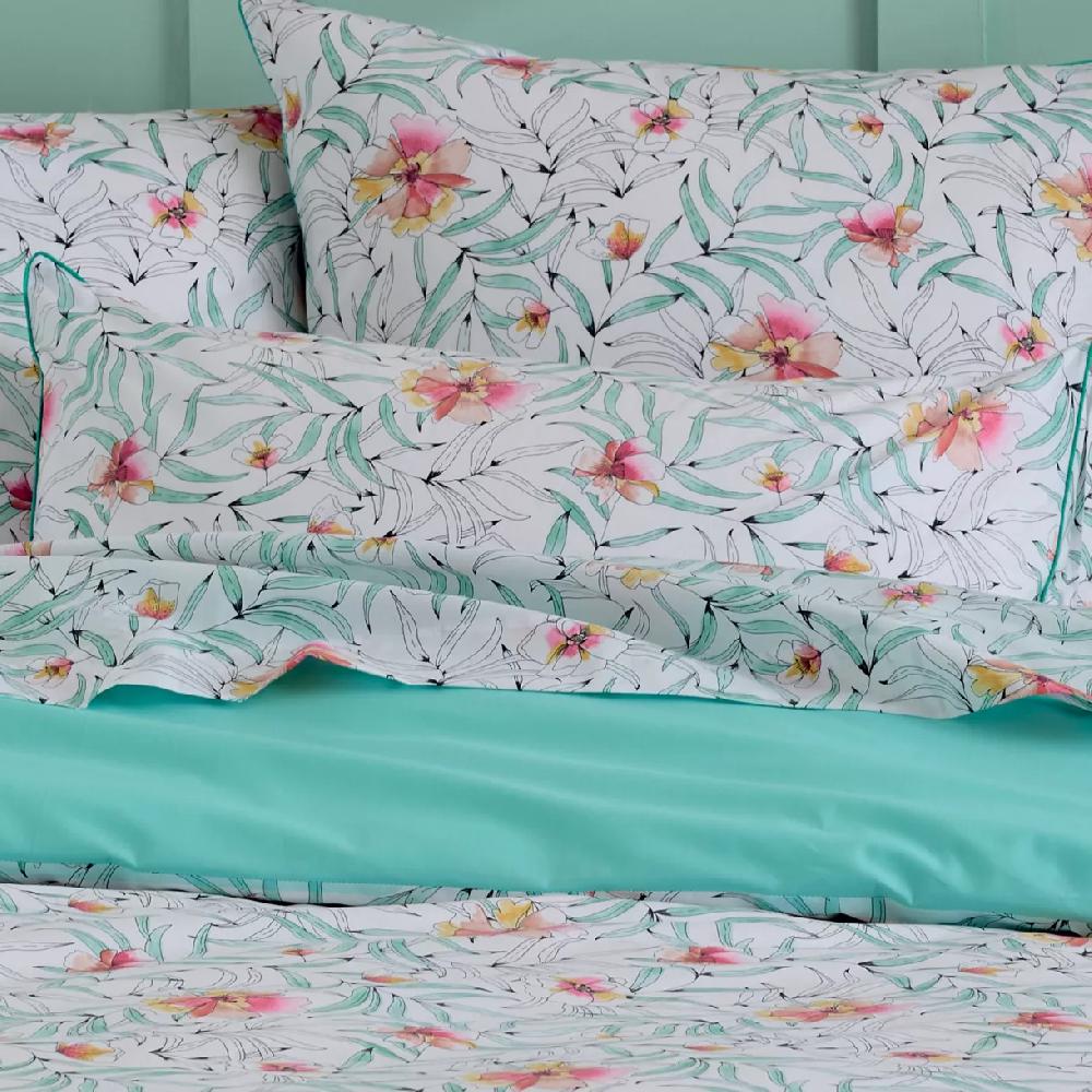 eminza Taie d'oreiller rectangulaire percale de coton (50 x 70 cm) Roxane Multicolore