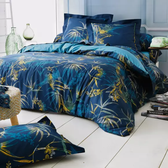 Eminza Taie De Traversin Coton (L200 Cm)Kimono Bleue