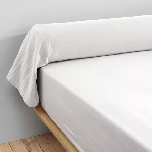 Eminza Taie De Traversin Gaze De Coton (L185 Cm) Gaïa Blanc Chantilly