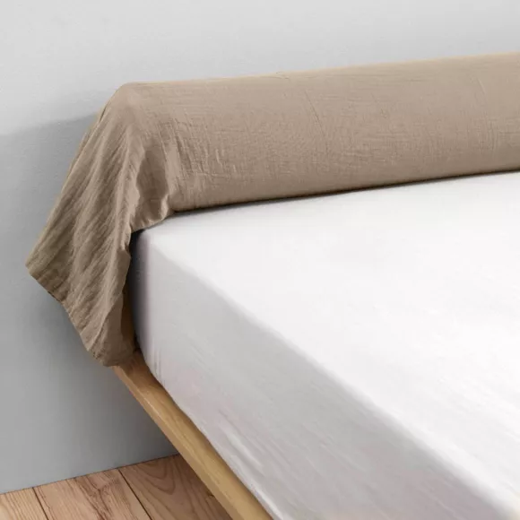 Eminza Taie De Traversin Gaze De Coton (L185 Cm) Gaïa Ficelle