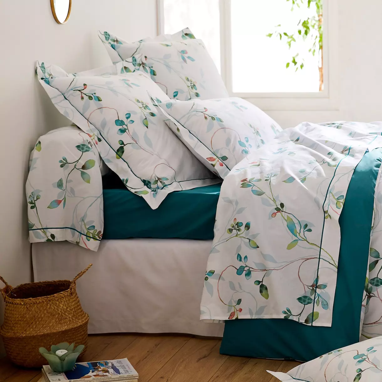 eminza Taie de traversin percale de coton (L200 cm) Flâner Vert émeraude