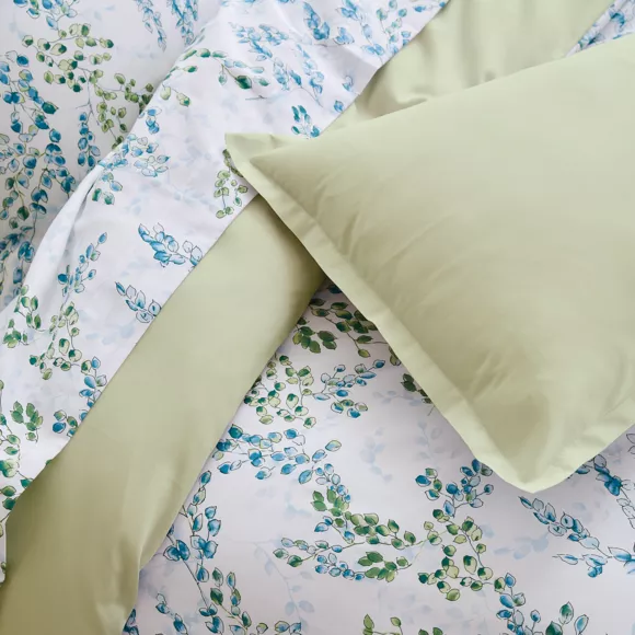 Eminza Taie De Traversin Satin De Coton (L200 Cm) Angèle Vert Tilleul