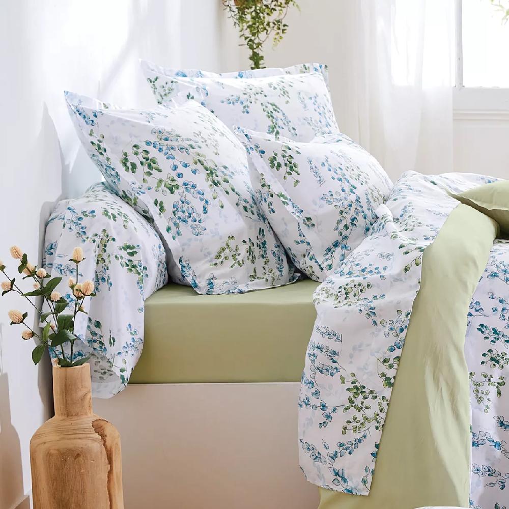 eminza Taie de traversin satin de coton (L200 cm) Angèle Vert tilleul