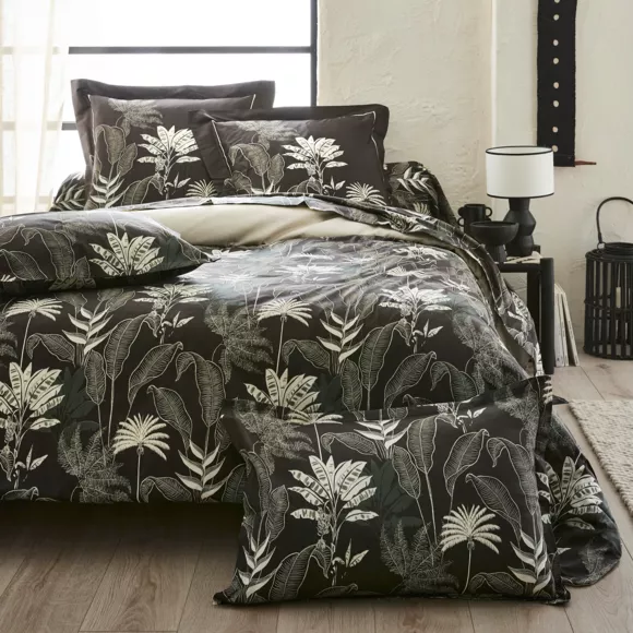 Eminza Taie De Traversin Satin De Coton (L200 Cm) Cayenne Noire