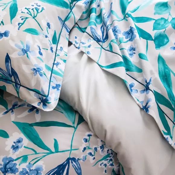 Eminza Taie De Traversin Satin De Coton (L200 Cm) Frida Vert émeraude