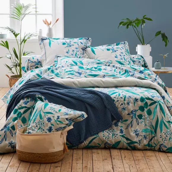 Eminza Taie De Traversin Satin De Coton (L200 Cm) Frida Vert émeraude